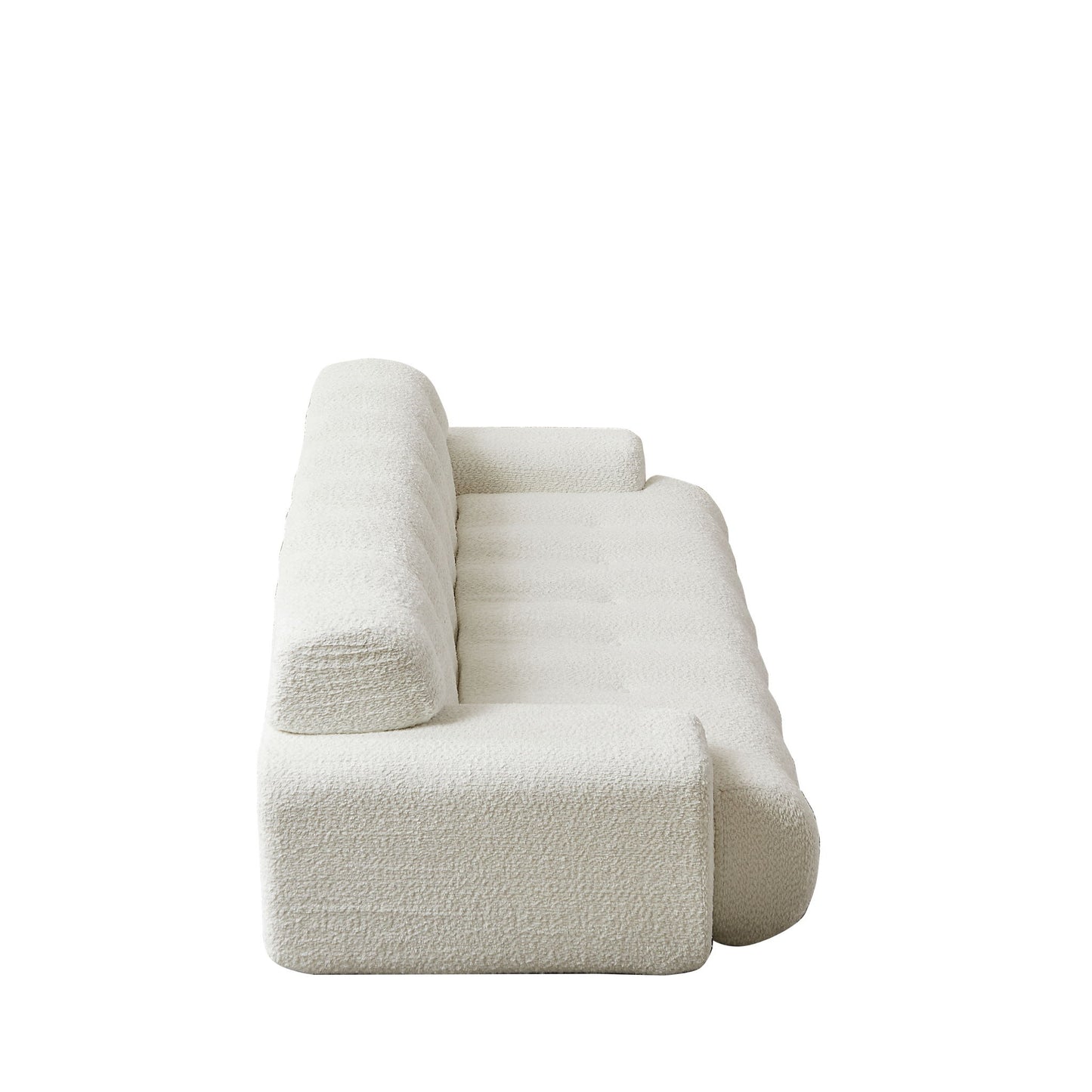 Cloud Series Minimalist Button Tufted Square Arm 3 Seater Sofa
