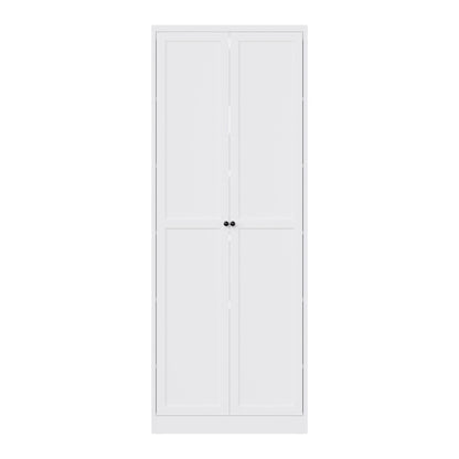 Kitchen Pantry Cabinet With Doors, Heavy-Duty Freestanding Storage Organizer With 5 Adjustable Shelves, Tool Free Assembly - White