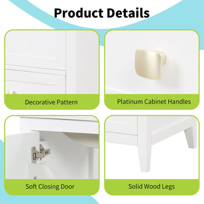 Bathroom Vanity With Sink, Soft Closing Cabinet Door, Storage Rack And Drawer