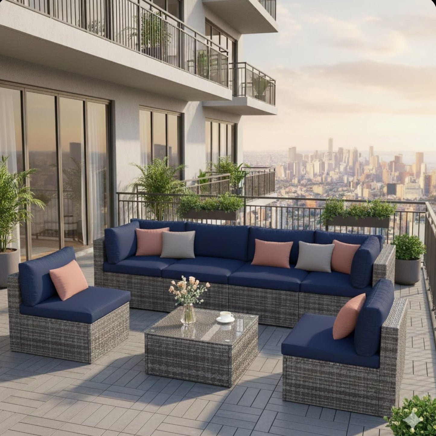 Modern Patio Set With Coffee Table