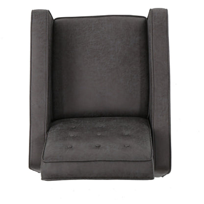 Macedonia - Button Tufted Fabric Recliner - Slate