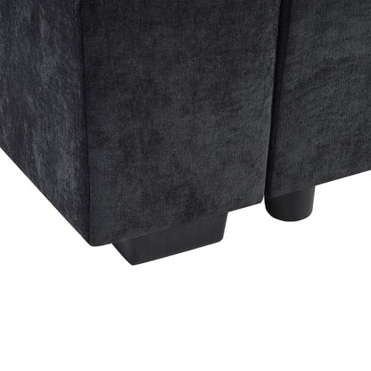 Modern L Shaped Sectional Sofa With Upholstery And Wooden Storage