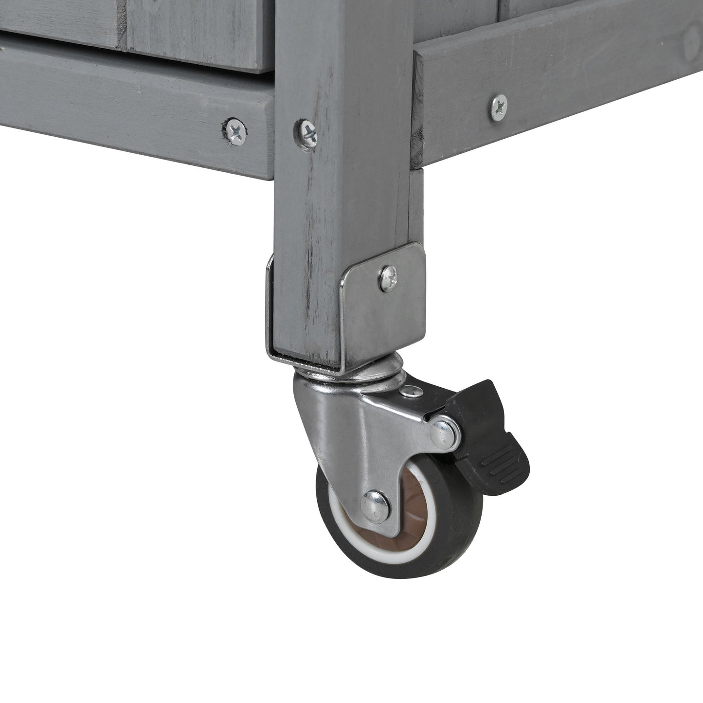 Foldable Outdoor Kitchen Island With Lockable Wheels, Storage Cabinet And Towel Rack For Patio