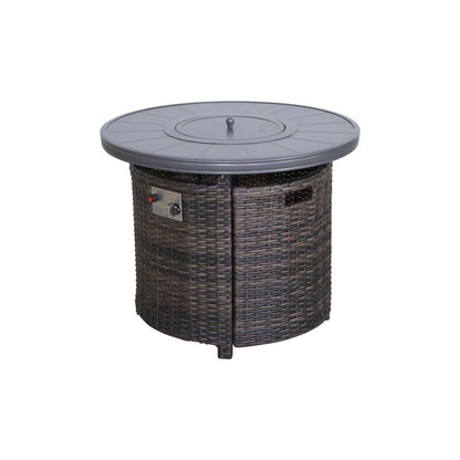 Outdoor Fire Pit Table With Lid - Espresso