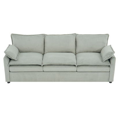 Modern 3 Seater Sofa With Side Storage Pockets For Living Room