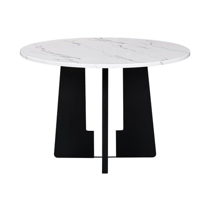 5 Piece Round Dining Table Set, Modern Dining Table And 4 Upholstered Chairs For Dining Room