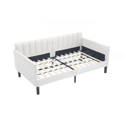 Elena - Boucle Upholstered Daybed, Ribbed Tufted Backrest