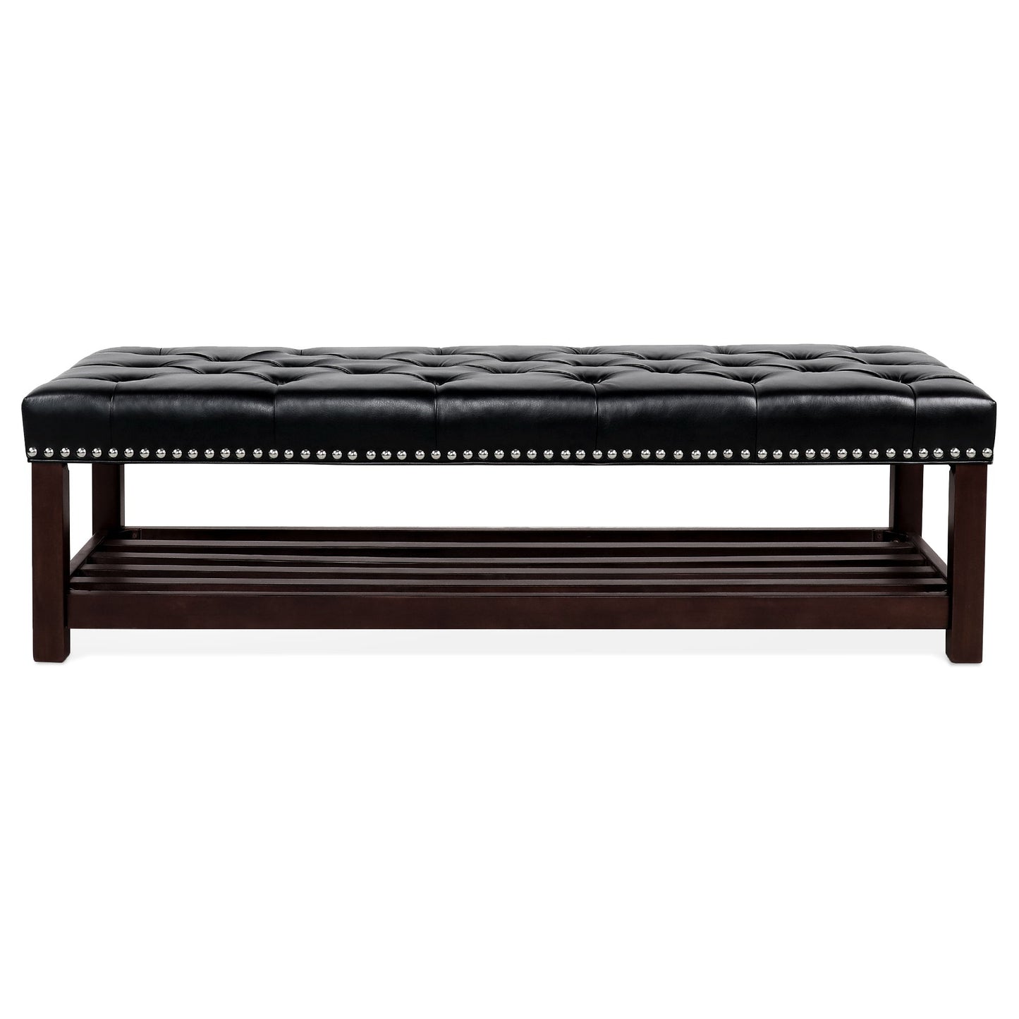 Bedroom End Of Bed Bench Tufted Upholstered End Of Bed Bench End Of Bed Entrance Shoe Bench With Nailhead Trim And Shelf Bedroom Upholstered Bench Living Room Shoe Rack Footstool