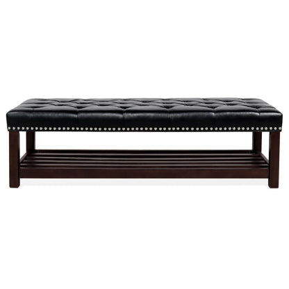 Bedroom End Of Bed Bench Tufted Upholstered End Of Bed Bench End Of Bed Entrance Shoe Bench With Nailhead Trim And Shelf Bedroom Upholstered Bench Living Room Shoe Rack Footstool