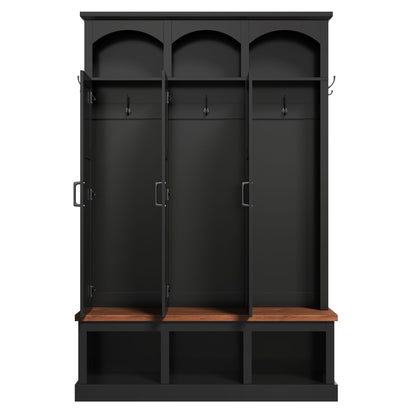 Classic Arched Design Hall Tree With 3 Hidden Storage
