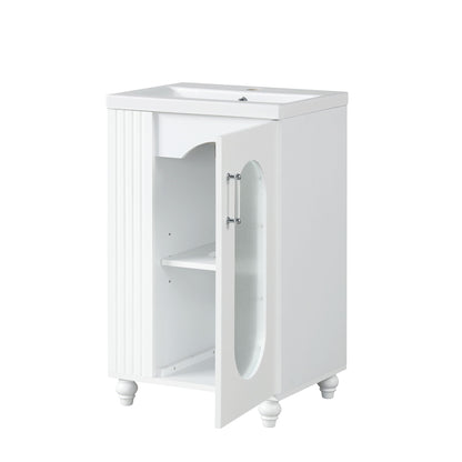 Modern Bathroom Vanity With Sink, Adjustable 2 Tier Shelf