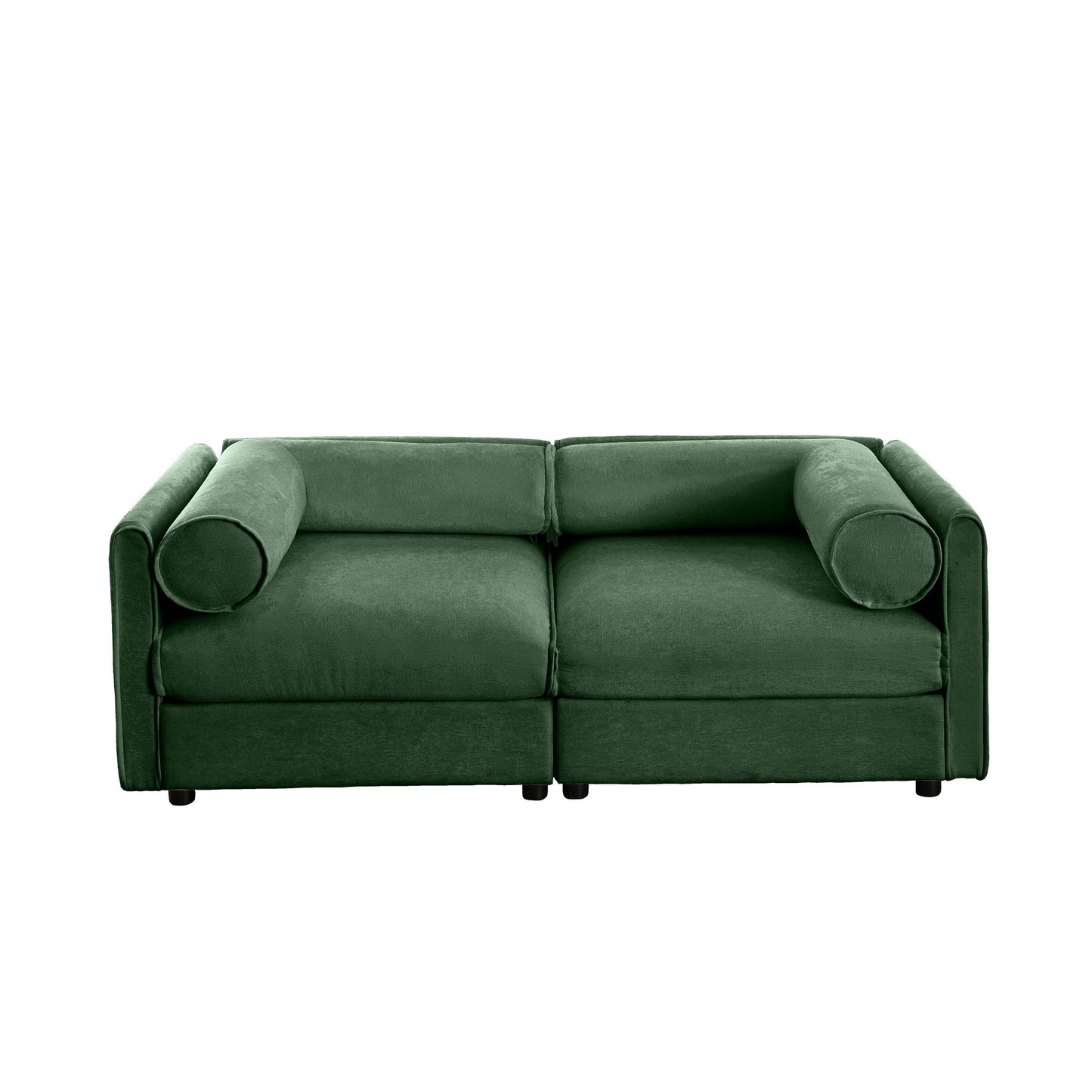 Stylish Sofa With Storage Seat And Cylindrical Backrest