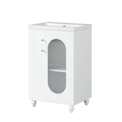Modern Bathroom Vanity With Sink, Adjustable 2 Tier Shelf