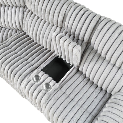 Bruni - Sectional Sofa With LED Lighting And Manual Recline - Gray