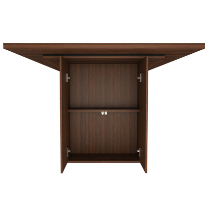 Rectangular Dining Table With Storage Base - Walnut