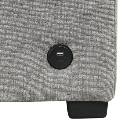 Sectional Sofa Convertible Pull-Out Bed With Storage Ottoman & USB Ports