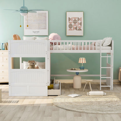 Bunk Bed With Loft And 2 Drawers