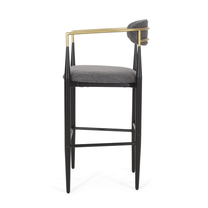 Upholstered Bar Stools With Backs For Kitchen Island (Set of 2)