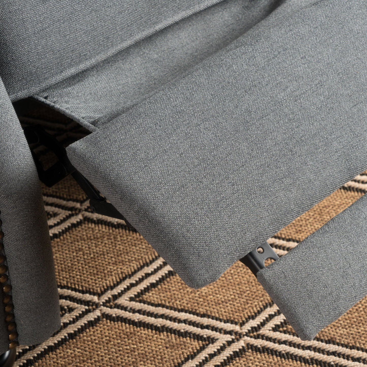 Accented Push Back Recliner Chair With Rolled Arms, Enjoy Cocooning Comfort