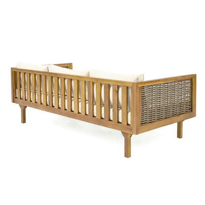 Claremont - 3 Seater Daybed Teak Acacia Wood Water Resistant Cushions