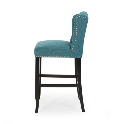 Vienna - Contemporary Fabric Tufted Wingback Counter Stools (Set of 2)