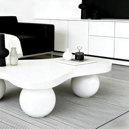 Cloud Shaped Coffee Table With 3 Ball Legs For Living Room