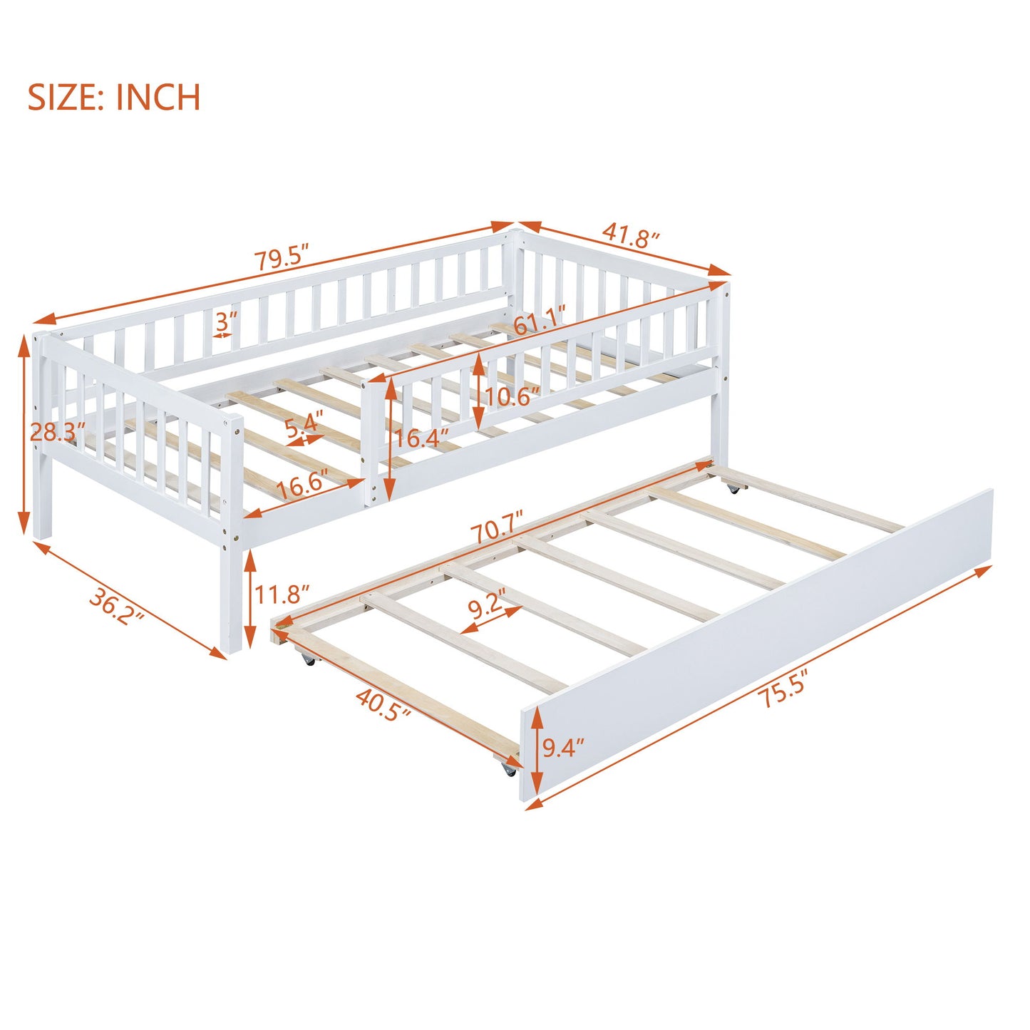 Multi Functional Wooden Daybed Bed