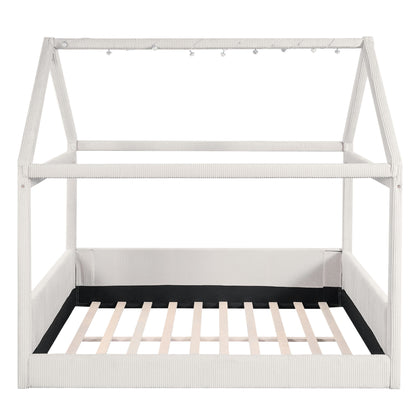 Upholstered House Style Daybed With LED Light Strips