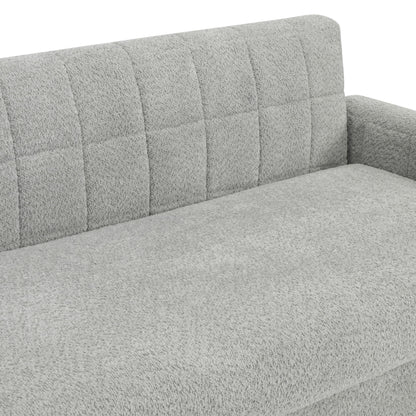 Modern Loveseat Sofa, 2 Seater With Square Arms For Living Room