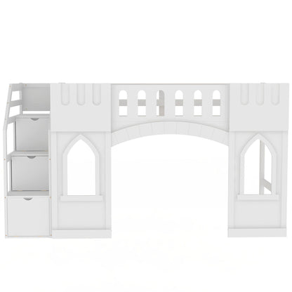 Loft Bed With Storage Staircase And Windows