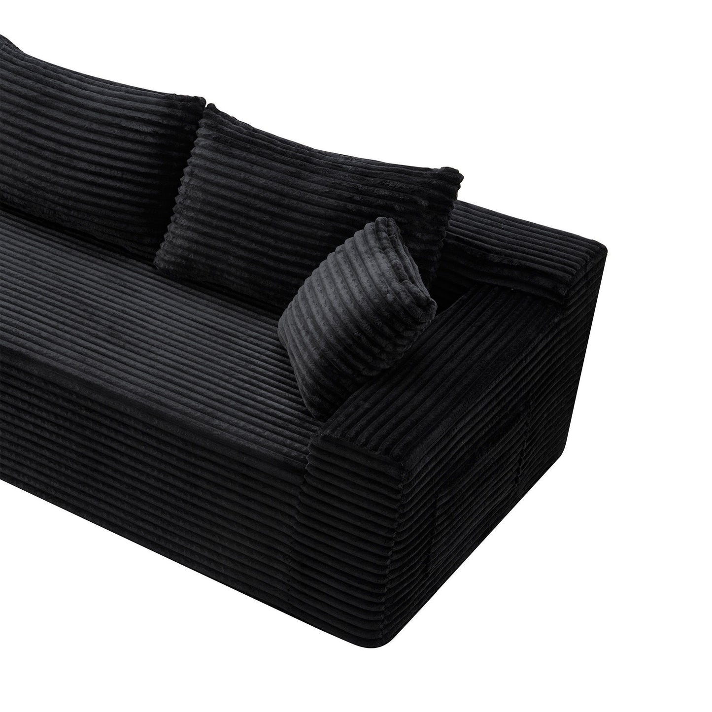 Cloud Modular Sectional Sofa Couch With L-Shape Chaise, Upholstered Couches For Living Room - Black