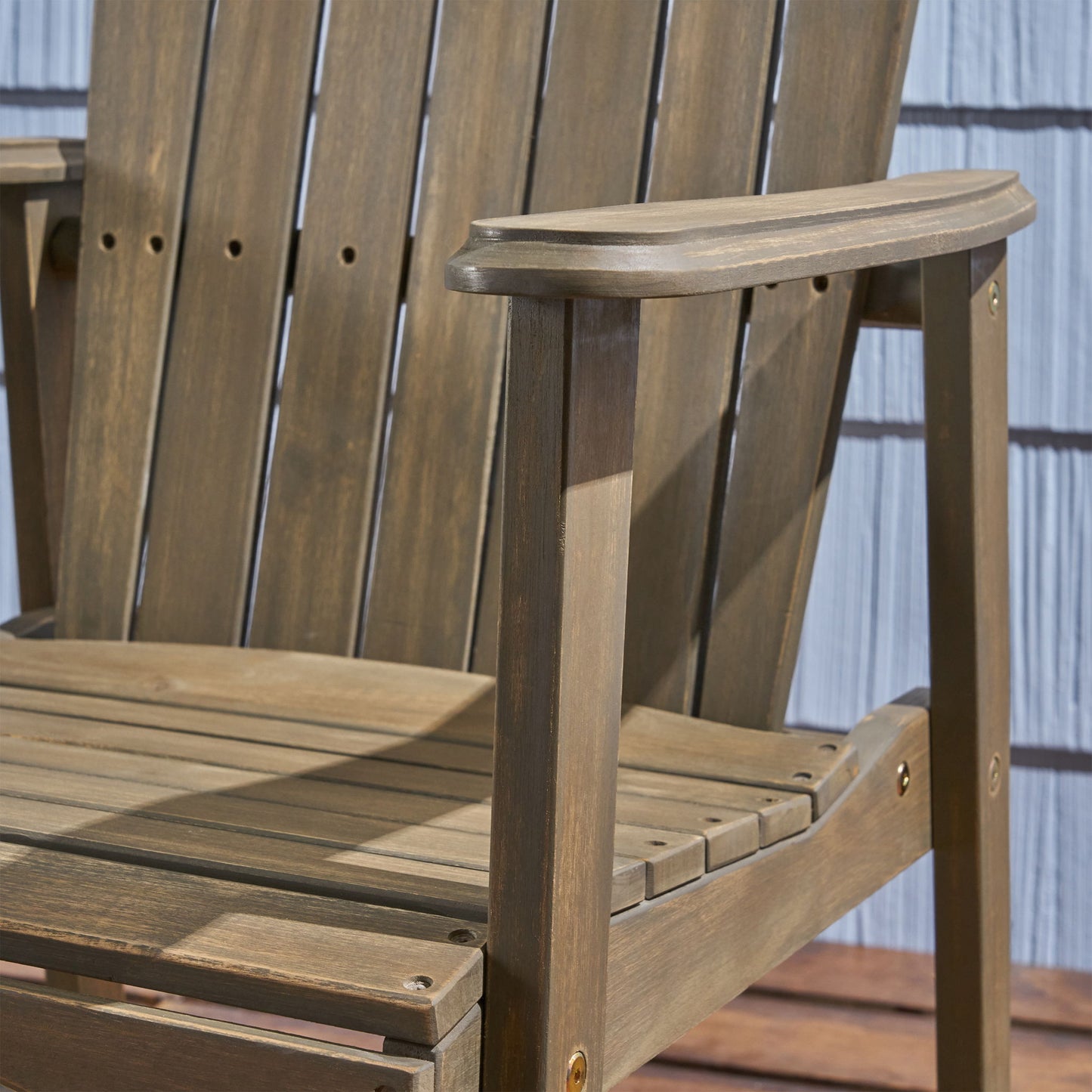 Outdoor Weather Resistant Acacia Wood Adirondack Dining Chairs (Set of 2)
