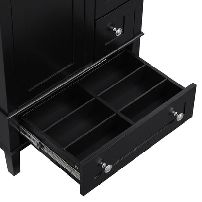Bathroom Vanity With Integrated Basin, Soft Close Drawers, Door Mounted Double Layer Shelf