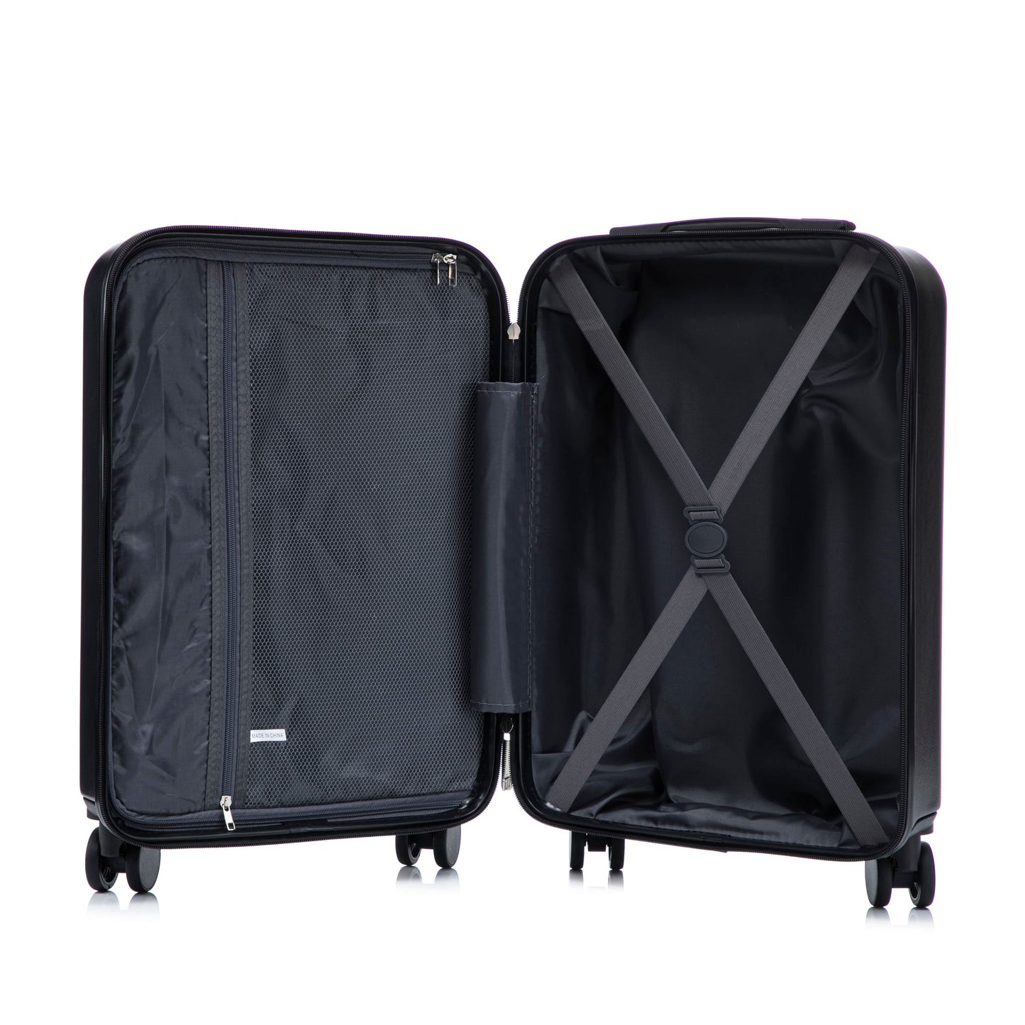Luggage Set With Cosmetic Case, Combination Lock, Front Opening Design