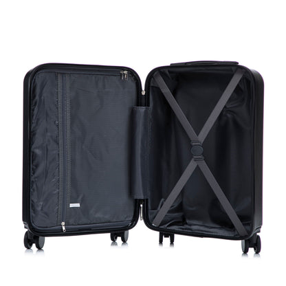 Luggage Set With Cosmetic Case, Combination Lock, Front Opening Design