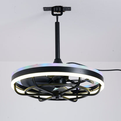 Ceiling Fan Light LED Light Source And Remote Control, 3000 - 6500K Dimmable LED Fan Light, 6 Speeds, For Living Room - Matte Black
