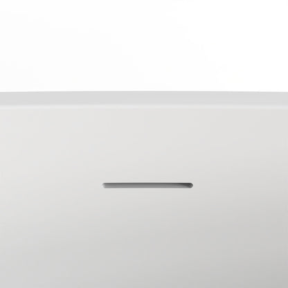Soaking Bathtub, Freestanding, Solid Surface - Matte White