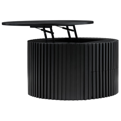 Round Lift Top Coffee Table With Hidden Storage For Living Room