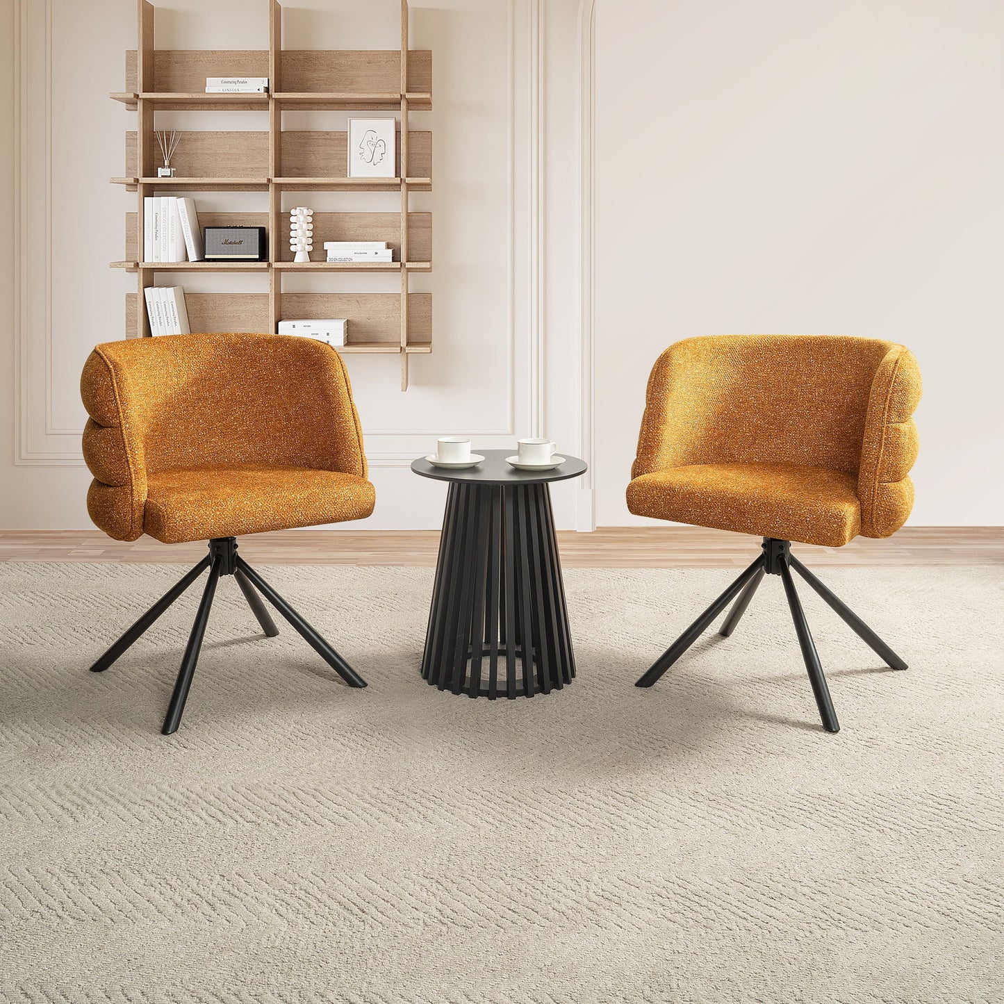270 Degree Swivel Upholstered Desk Chairs (Set of 2)