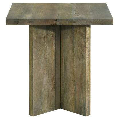 Neskowin - 2 Piece And End Table Set With Geometric Panels - Brown