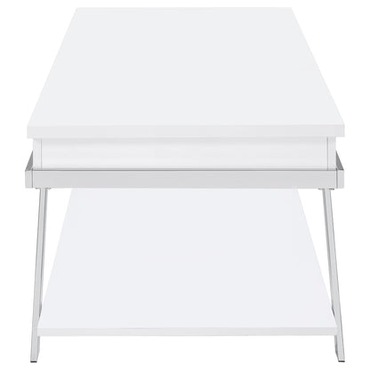Briana - 2 Piece Coffee And End Table Set With Lift Top Legs - Gloss White