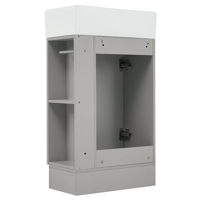 Modern Bathroom Vanity With Sink And 2 Tier Shelf