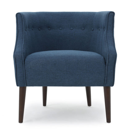 Contemporary Upholstered Club Chair With Button Tufting