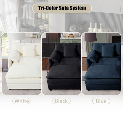 Modern Oversized Deep Seat Sectional Sofa With Pillows