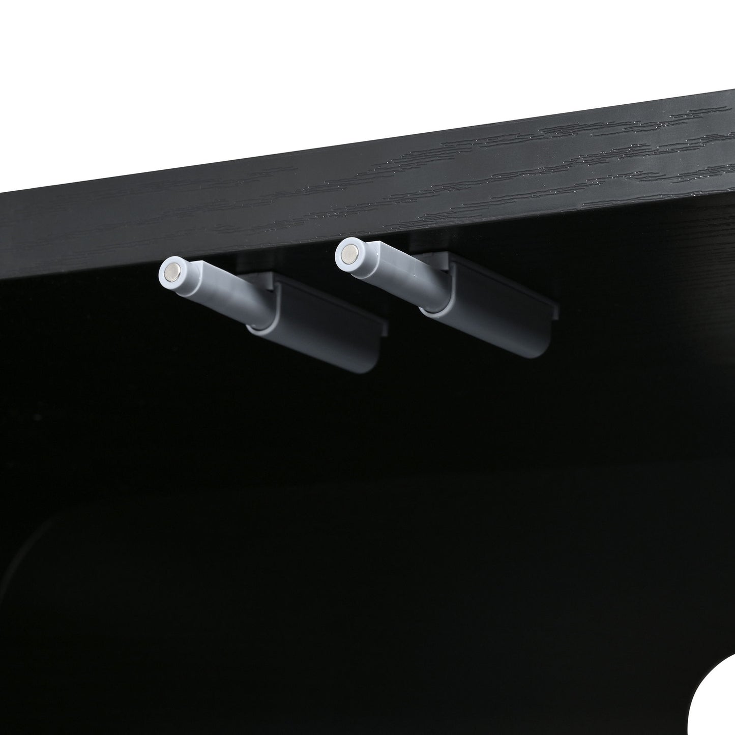 Curved Edge TV Stand With Large Cabinets