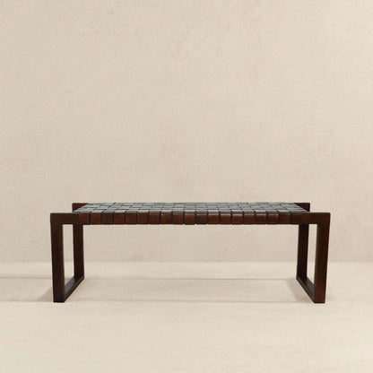 Christina - Bench - Cognac / Dark Brown / Tan