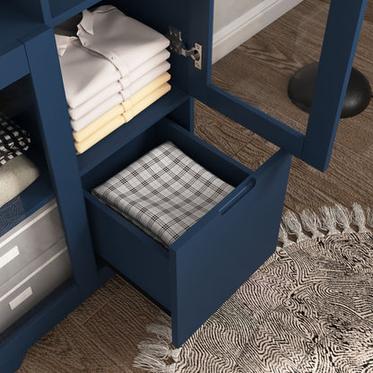 Modern Cabinet With Glass Doors And Drawer