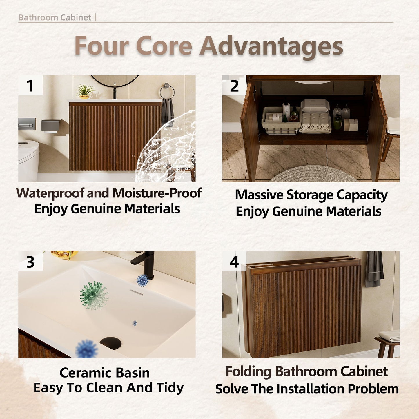 Folding Wall Cabinet With Creamic Sink