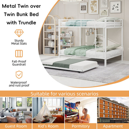 Bunk Bed For Kids, Convertible Frame With Ladders & Guardrail