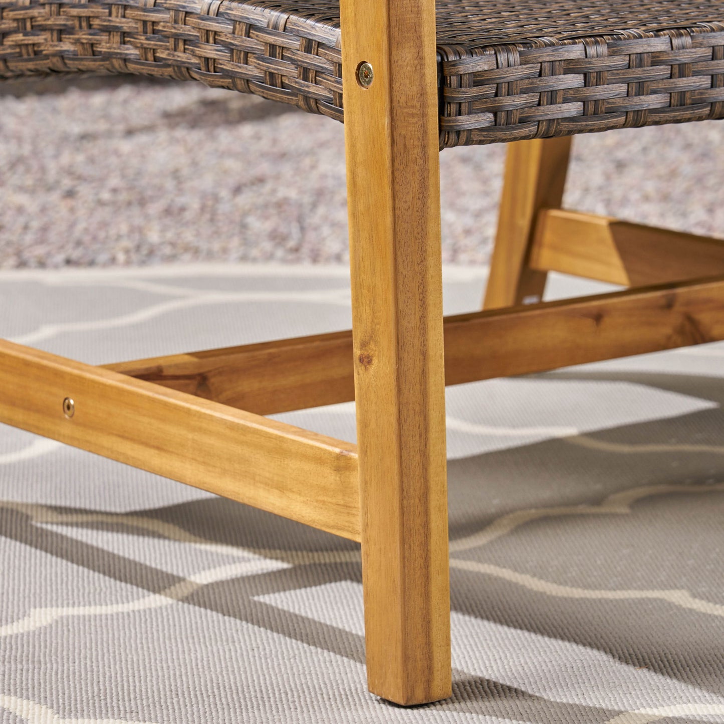 Outdoor 3 Seater Sofa With Rattan Cover - Gray